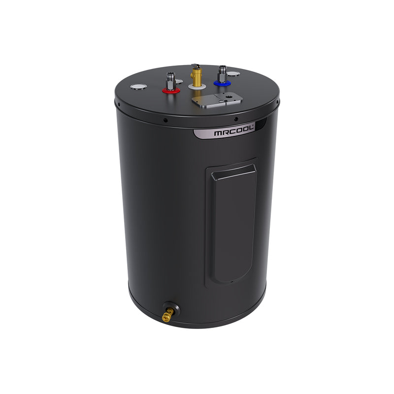 MRCOOL HeatWise 28 Gallon Low Boy Electric Tank Water Heater side view