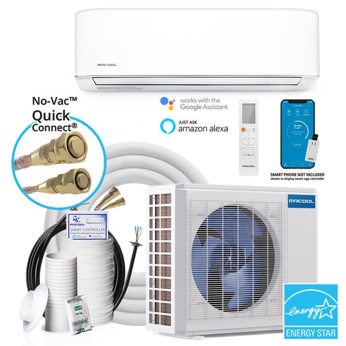 MRCOOL® E Star DIY 4th Gen 12k BTU Ductless Mini-Split Heat Pump Complete System 115V/60Hz DIY-12-HP-WM-115C25