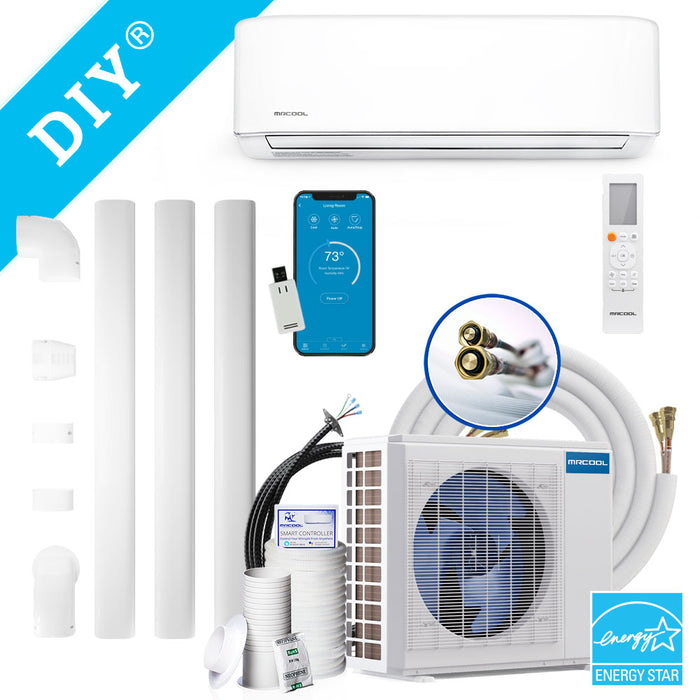 MRCOOL® E Star DIY 4th Gen 18k BTU Ductless Mini-Split Heat Pump Complete System 208-230V/60Hz DIY-18-HP-WM-230C25